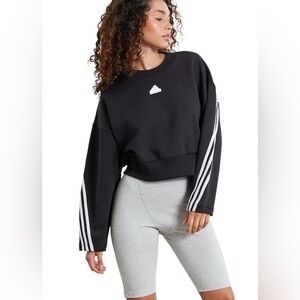 Adidas FUTURE ICONS 3-STRIPES SWEATSHIRT in Black & White | Size XL | NWOT